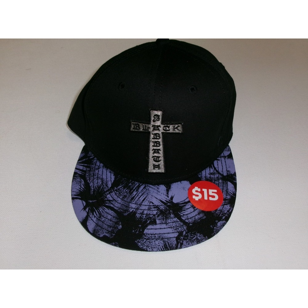 BLACK SABBATH CROSS SNAPBACK Y2K 00S HAT CAP VINTAGE S4
